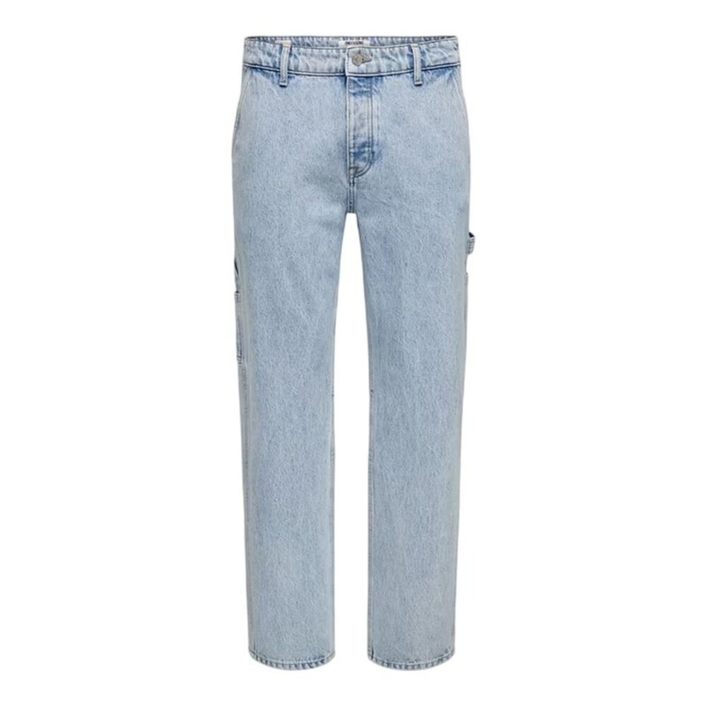Only Mens Denim Carpenter Relaxed Fit Jeans / Light Denim Blue